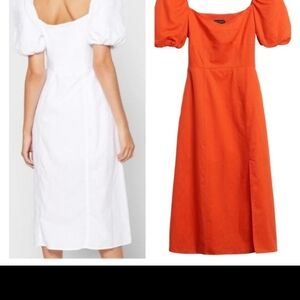 Gorgeous Banana Republic Puffed Sleeve Orange Dress. NWOT